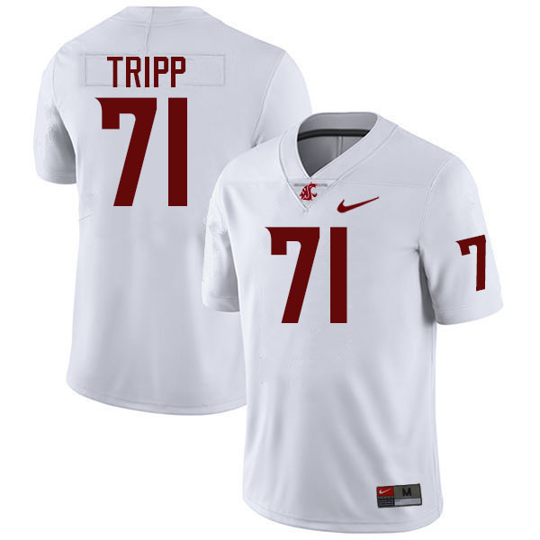 Men #71 Ashton Tripp Washington State Cougars College Football Jerseys Stitched-White